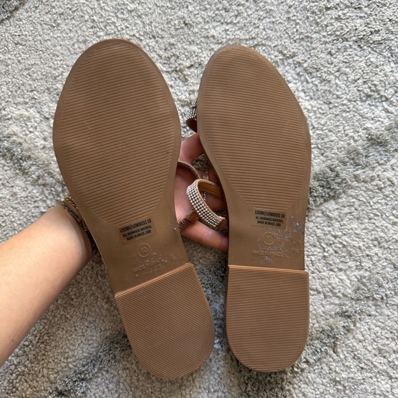 Steve Madden sandals LOOMI embellished Slip On 3 strap Rhinestone Studded 10 - Picture 5 of 15
